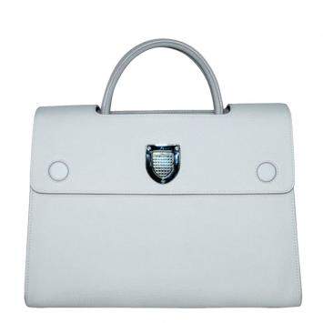 Pre Owned Dior White Leather Diorever Medium Top Handle Bag 