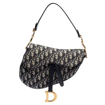 مملوكة مسبقًا Dior Blue Canvas and Leather Diorissimo Saddle Bag