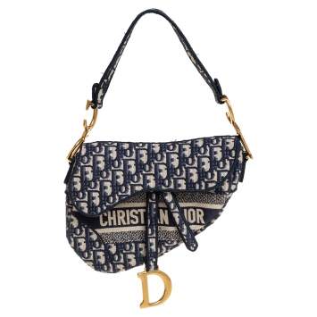 مملوكة مسبقًا Dior Blue Diorissimo Canvas Saddle Shoulder Bag