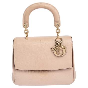 Pre Owned Dior Pink Leather Mini Be Dior Top Handle Bag