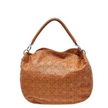 Pre Owned Dior Caramel Cannage Stitched Leather Lady Dior Hobo