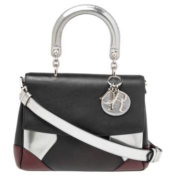 Pre Owned Dior Multicolor Leather Small Be Dior Flap Top Handle Bag