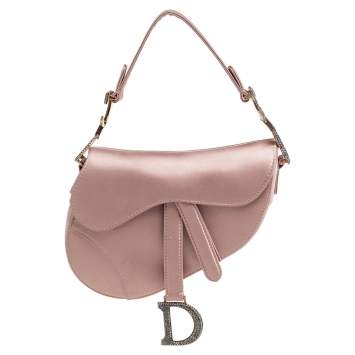 مملوكة مسبقًا Dior Beige Satin Mini Saddle Bag