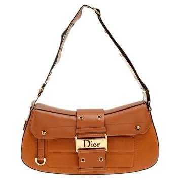 Pre Owned Dior Tan Leather Street Chic Columbus Avenue Shoulder Bag