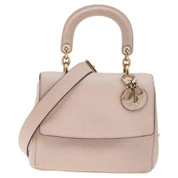 Pre Owned Dior Beige Leather Mini Be Dior Flap Bag