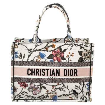 Pre Owned Dior Multicolor Rosa Mutabilis Embroidered Canvas Book Tote