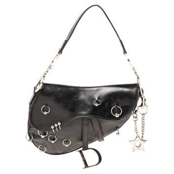 Pre Owned Dior Black Leather Saddle Piercing Bag