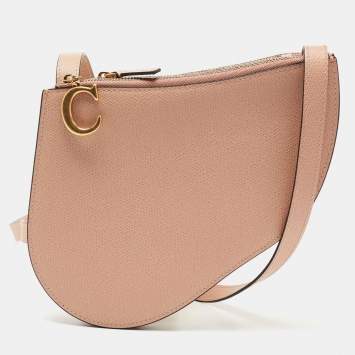 Pre Owned Dior Beige Leather Saddle Triple Zip Crossbody Bag