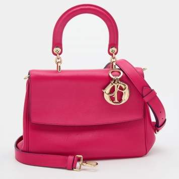 Pre Owned Dior Pink Leather Small Be Dior Flap Top Handle Bag
