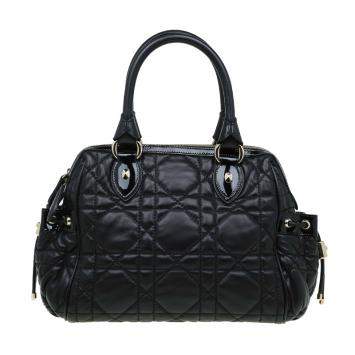 Pre Owned Dior Black Cannage Quilted Leather Satchel