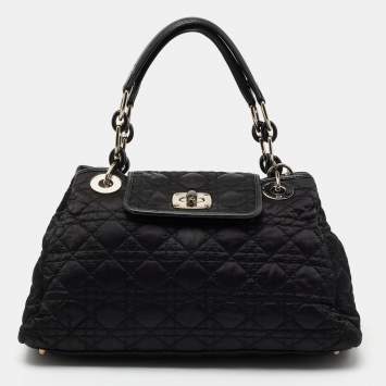 Pre Owned Dior Black Nylon And Leather Charming Satchel