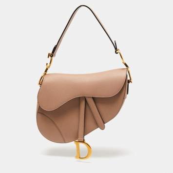 Pre Owned Dior Pink Leather Saddle Shoulder Bag