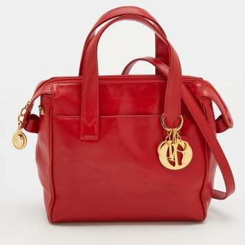 Pre Owned Dior Red Leather VIntage Satchel