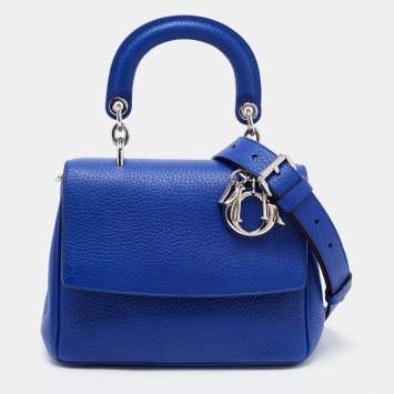 Pre Owned Dior Blue Leather Mini Be Dior Top Handle Bag