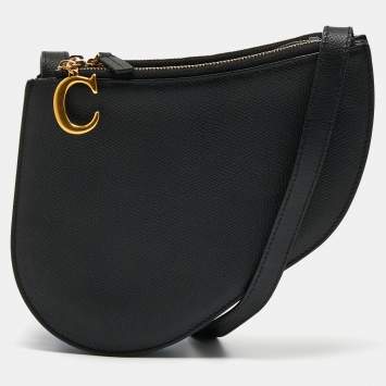 Pre Owned Dior Black Leather Saddle Triple Zip Crossbody Bag