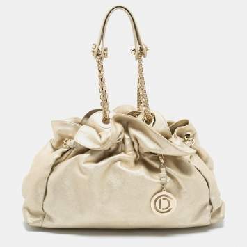 Pre Owned Dior Metallic Gold Leather Le Trente Hobo