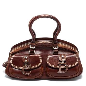 Pre Owned Dior Brown Leather Medium Detective Satchel