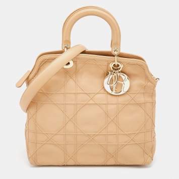 Pre Owned Dior Beige Cannage Leather Granville Tote