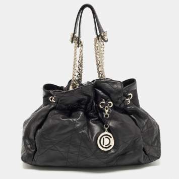 Pre Owned Dior Black Cannage Leather Le Trente Hobo