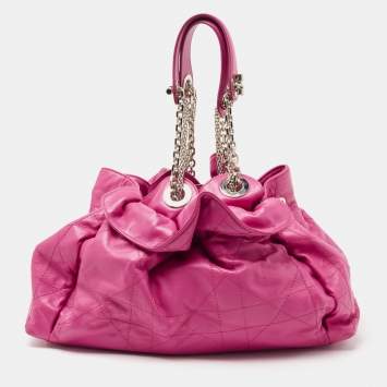 Pre Owned Dior Pink Cannage Leather Le Trente Hobo