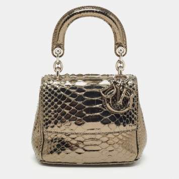 Pre Owned Dior Metallic Python Micro Be Dior Tote