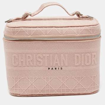مملوكة مسبقًا Dior Light Pink Canvas D Lite Vanity Case Bag
