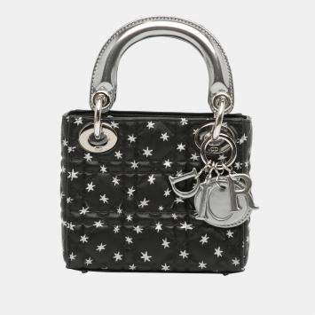 Pre Owned Dior Black Micro Cannage Lady Dior