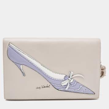 Pre Owned Dior Beige Leather Andy Warhol Clutch