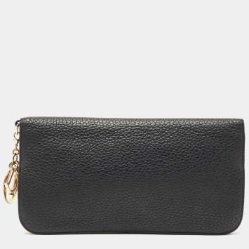 Pre Owned Dior Black/Pink Leather Diorissimo Voyageur  Zip Around Wallet