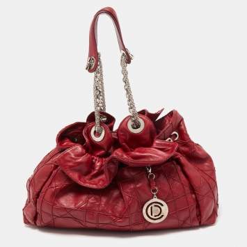 Pre Owned Dior Red Cannage Leather Le Trente Hobo