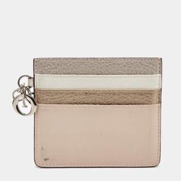 Pre Owned Dior Multicolor Leather Lady Dior Card Holder