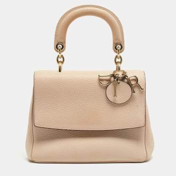 Pre Owned Dior Beige Leather Mini Be Dior Top Handle Bag