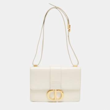 Pre Owned Dior White Leather 30 Montaigne Shoulder Bag
