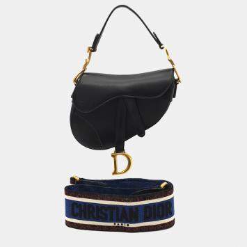 Pre Owned Christian Dior Mini Saddle Bag & Strap
