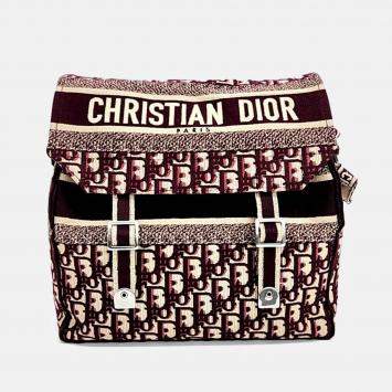 Christian Dior burgundy Logo Oblique Diorcmap Messenger Bag