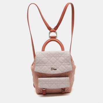 Pre Owned Dior Tri Color Cannage Quilted Leather Small Stardust Backpack