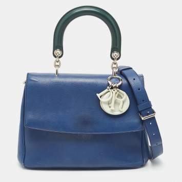 Pre Owned Dior Blue/Green Leather Small Be Dior Flap Top Handle Bag