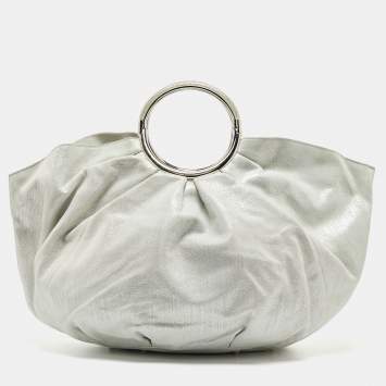 Pre Owned Dior Mint Green Shimmering Suede Babe Hobo