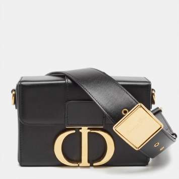 Pre Owned Dior Black Leather 30 Montaigne Box Bag
