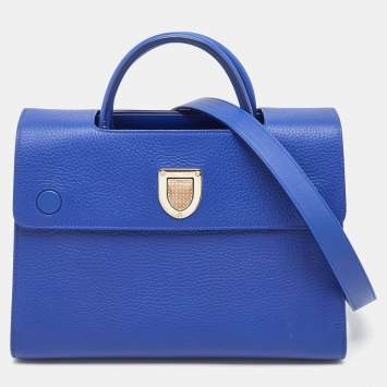 Pre Owned Dior Blue Leather Medium Diorever Tote 