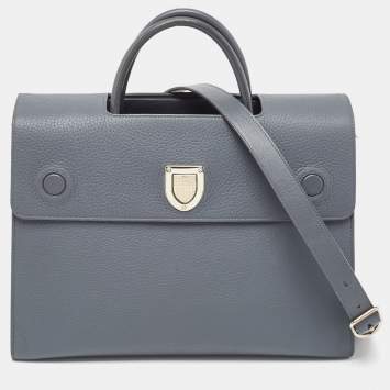 Pre Owned Dior Grey Leather Large Diorever Top Handle Bag
