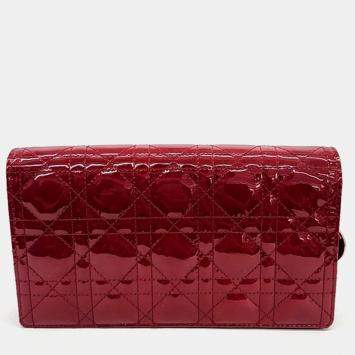 Chanel Red Patent Leather Cannage Chain Crossbody Bag