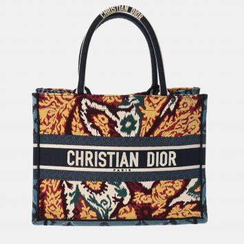 Pre Owned Dior Multicolour Canvas Embroidered Large Paisley Book Tote Bag