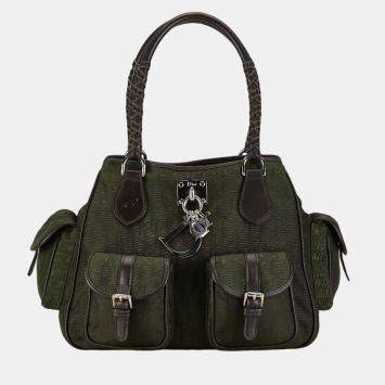 Pre Owned Dior Bronze Canvas Diorrissimo Multi Pocket Handbag