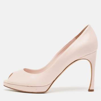 Pre Owned Dior Beige Leather Miss Dior Pumps Size 39.5
