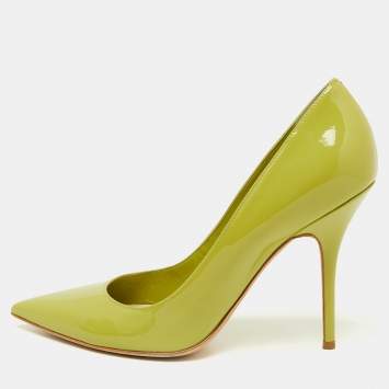 Pre Owned Dior Green Patent Leather Cherie Pumps Size 41
