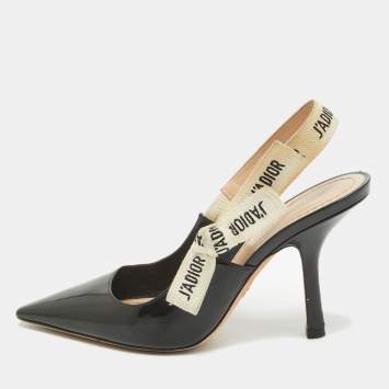 Pre Owned Dior Black Patent Leather J'adior Pumps Size 37.5