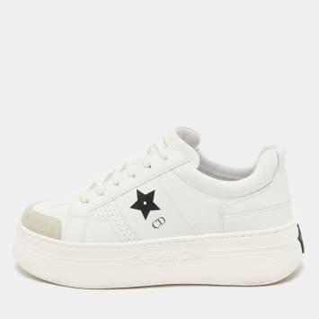 Pre Owned Dior White Leather and Suede Ors Sneakers Size 39