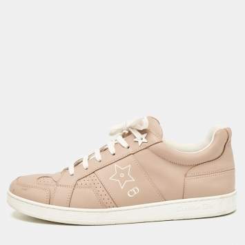 Pre Owned Dior Beige Leather D-star Lace Up Sneakers Size 38
