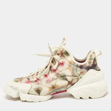 Pre Owned Dior Multicolor Neoprene and PVC D-Connect Sneakers Size 39